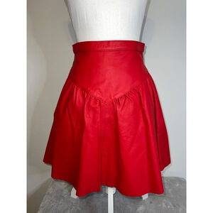 Women's COMINT Red Leather Mini Skirt S